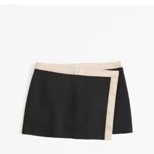 Abercrombie and Fitch Linen Blend Black Mini Skort Skirt NWT Size M